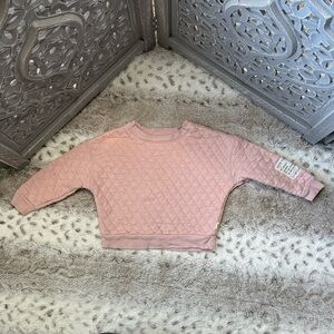 Easy Peasy pink quilted sweater baby girls 18 months pastel girlhoodcore winter